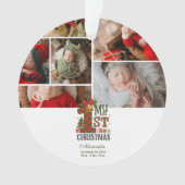 Karo-Rustikal  Erstes Weihnachten Ornament (Vorderseite)