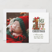 Karo-Rustikal-Foto  Erstes Weihnachten (Vorderseite)