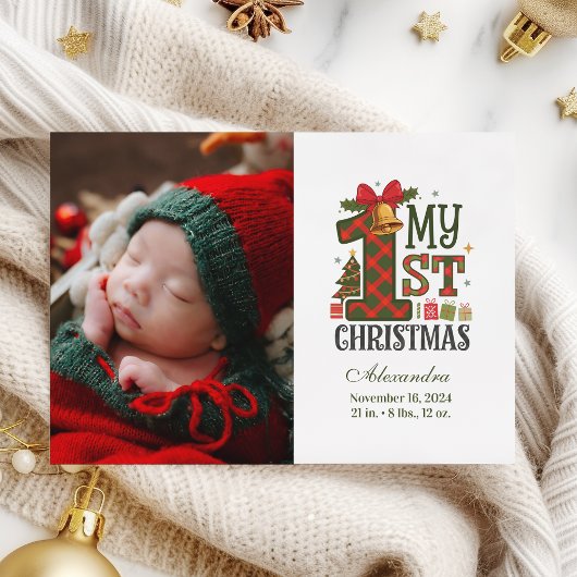 Karo-Rustikal-Foto  Erstes Weihnachten