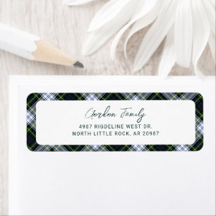 Karo-Rustikal Gordon Tartan Schrift Rücksendeadres