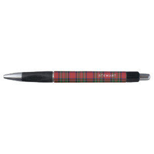 Karo Rustikales Rot und Grün Stewart Tartan Kugelschreiber