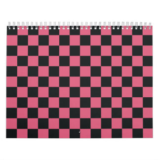 Karo-Schachbrett für rosa und schwarze Muster Kalender