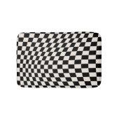 Karo Schwarz-Creme-Weiß-Muster-Karton Badematte (Vorderseite)