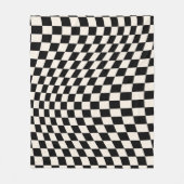 Karo Schwarz-Creme-Weiß-Muster-Karton Fleecedecke (Vorderseite)