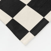 Karo Schwarz-Creme-Weiß-Muster-Karton Fleecedecke (Ecke)