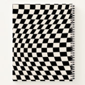 Karo Schwarz-Creme-Weiß-Muster-Karton Notizblock (Rückseite)