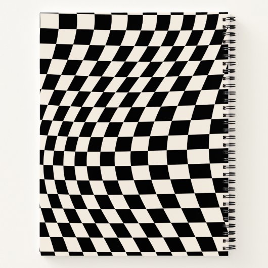 Karo Schwarz-Creme-Weiß-Muster-Karton Notizblock (Rückseite)
