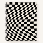 Karo Schwarz-Creme-Weiß-Muster-Karton Notizblock (Vorderseite)
