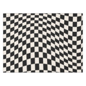 Karo Schwarz-Creme-Weiß-Muster-Karton Tischdecke (Vorderseite (Horizontal))