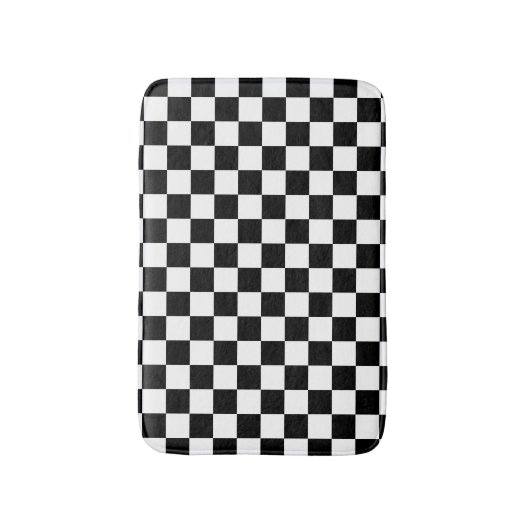 Karo Schwarz-weiß Checked Patches Badematte (Vorderseite Vertikal)