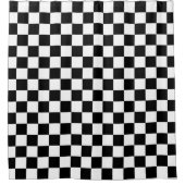 Karo Schwarz-weiß Checked Patches Duschvorhang (Vorderseite)