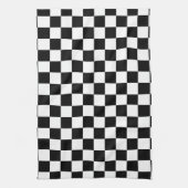 Karo Schwarz-weiß Checked Patches Geschirrtuch (Vertikal)