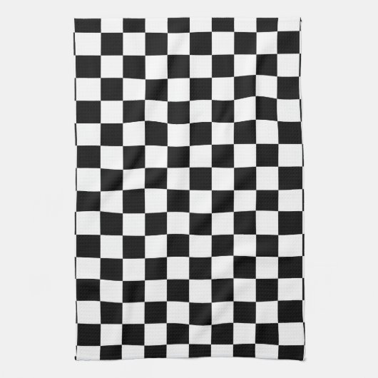 Karo Schwarz-weiß Checked Patches Geschirrtuch (Vertikal)