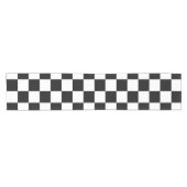 Karo Schwarz-weiß Checked Patches Kurzer Tischläufer (Horizontal)