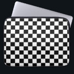 Karo Schwarz-weiß Checked Patches Laptopschutzhülle<br><div class="desc">Prüfmuster - Schwarzweiß-Schachbrett.</div>