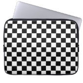 Karo Schwarz-weiß Checked Patches Laptopschutzhülle (Vorderseite)