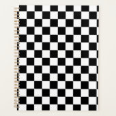Karo Schwarz-weiß Checked Patches Planer (Vorderseite)