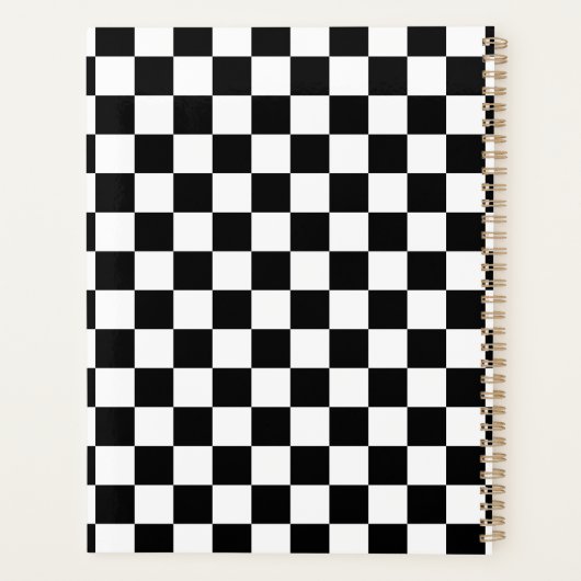 Karo Schwarz-weiß Checked Patches Planer (Rückseite)