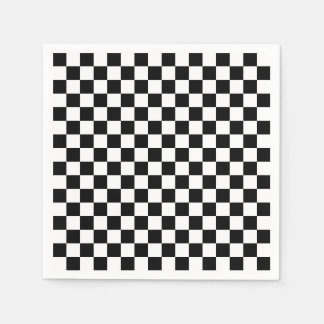 Karo Schwarz-weiß Checked Patches Serviette