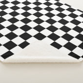 Karo Schwarz-weiß Checked Patches Sherpadecke (3/4)