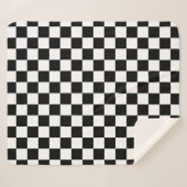 Karo Schwarz-weiß Checked Patches Sherpadecke (Vorderseite (Horizontal))
