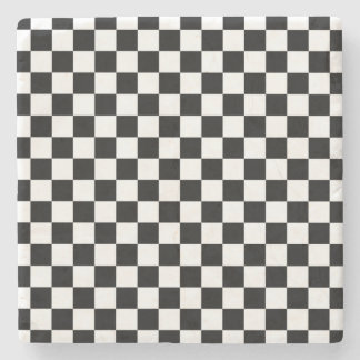 Karo Schwarz-weiß Checked Patches Steinuntersetzer