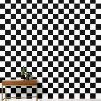 Karo Schwarz-weiß Checked Patches Tapete