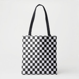 Karo Schwarz-weiß Checked Patches Tasche