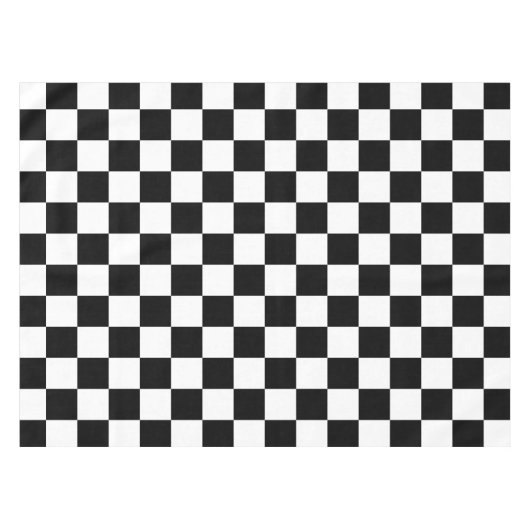 Karo Schwarz-weiß Checked Patches Tischdecke (Vorderseite (Horizontal))