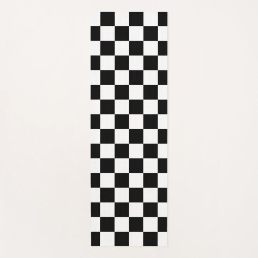 Karo Schwarz-weiß Checked Patches Yogamatte (Vorderseite)