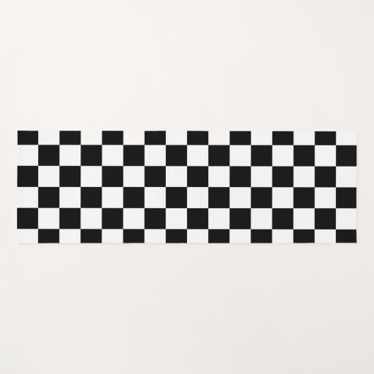 Karo Schwarz-weiß Checked Patches Yogamatte (Vorderseite (Horizontal))