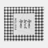 Karo Schwarz Weiß Gingham Fleecedecke (Vorderseite (Horizontal))