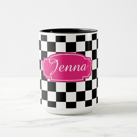 Karo schwarz-weiß tasse (Zentrum)