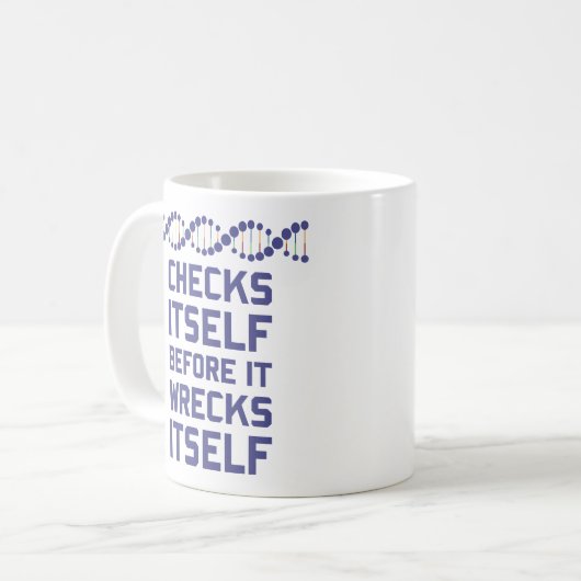 Karo sich, bevor Sie Ihre DNA-Genetik ruinieren Kaffeetasse (Vorderseite Links)