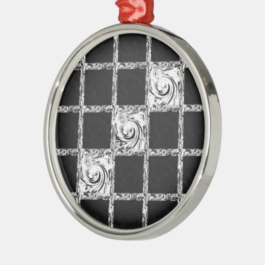 Karo Silbernes Ornament (Links)