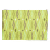 Karo-Stars-Chartreuse der 1950er Jahre Kissenbezug (Rückseite)