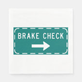 Karo-Straßenschild mit Pfeil Serviette (Vorderseite)