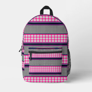 Karo Streifen Kite Mixed Muster Design Bedruckter Rucksack