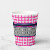 Karo Streifen Kite Mixed Muster Design Pappbecher (Rückseite)