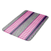 Karo Stripes Harlequin Mixed Pattern Design Badematte (Schrägansicht)