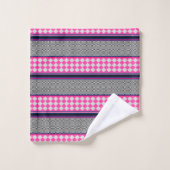 Karo Stripes Harlequin Mixed Pattern Design Badhandtuch Set (Waschlappen)