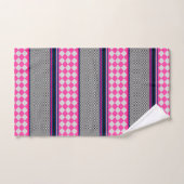 Karo Stripes Harlequin Mixed Pattern Design Badhandtuch Set (Handtuch)