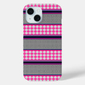 Karo Stripes Harlequin Mixed Pattern Design Case-Mate iPhone Hülle (Rückseite)