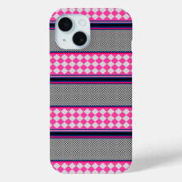 Karo Stripes Harlequin Mixed Pattern Design Case-Mate iPhone Hülle