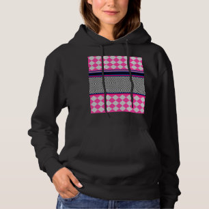 Karo Stripes Harlequin Mixed Pattern Design Hoodie