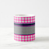 Karo Stripes Harlequin Mixed Pattern Design Kaffeetasse (Mittel)