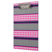 Karo Stripes Harlequin Mixed Pattern Design Klemmbrett (Links)