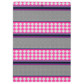 Karo Stripes Harlequin Mixed Pattern Design Klemmbrett (Rückseite)