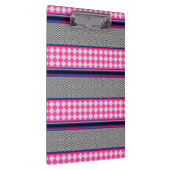 Karo Stripes Harlequin Mixed Pattern Design Klemmbrett (Rechts)