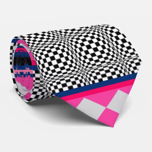 Karo Stripes Harlequin Mixed Pattern Design Krawatte (Gerollt)